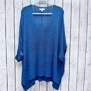 She + Sky V-Neck Oversized Sweater One Size Fits Most